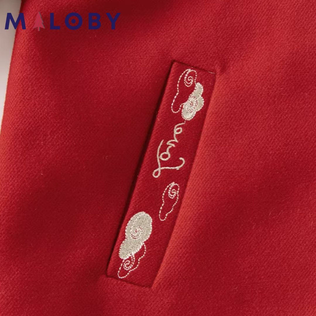 Manteau en lainage enfant fille - Rouge -robes et ensembles pour filles, bébés et garcons - MALOBY
