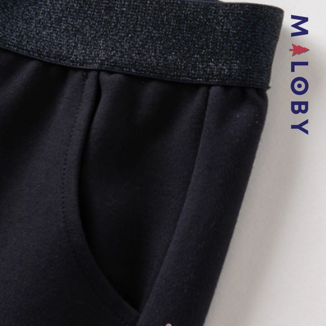 Pantalon évasé longueur chevilles enfant fille- marine