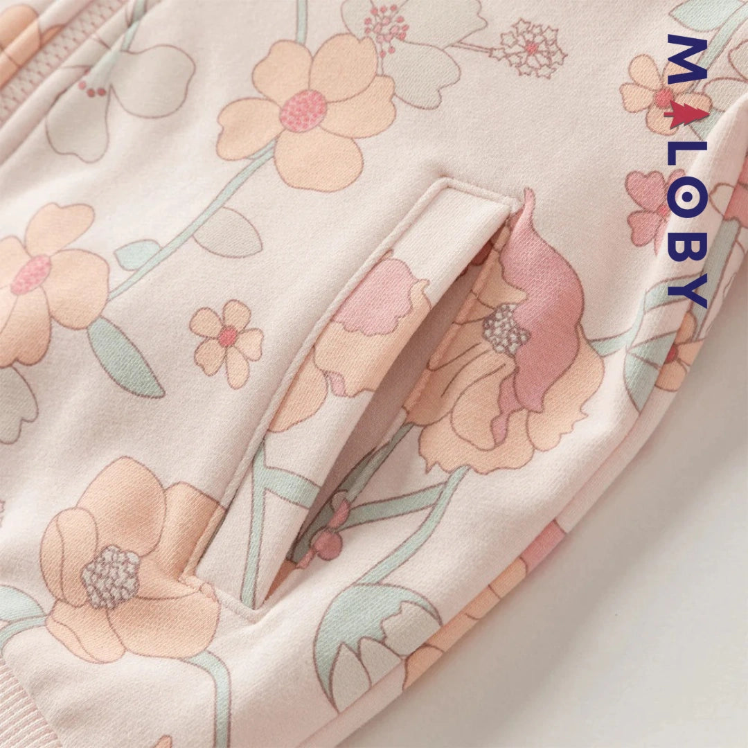 Ensemble jogging 2 pièces motifs fleuris- Rose