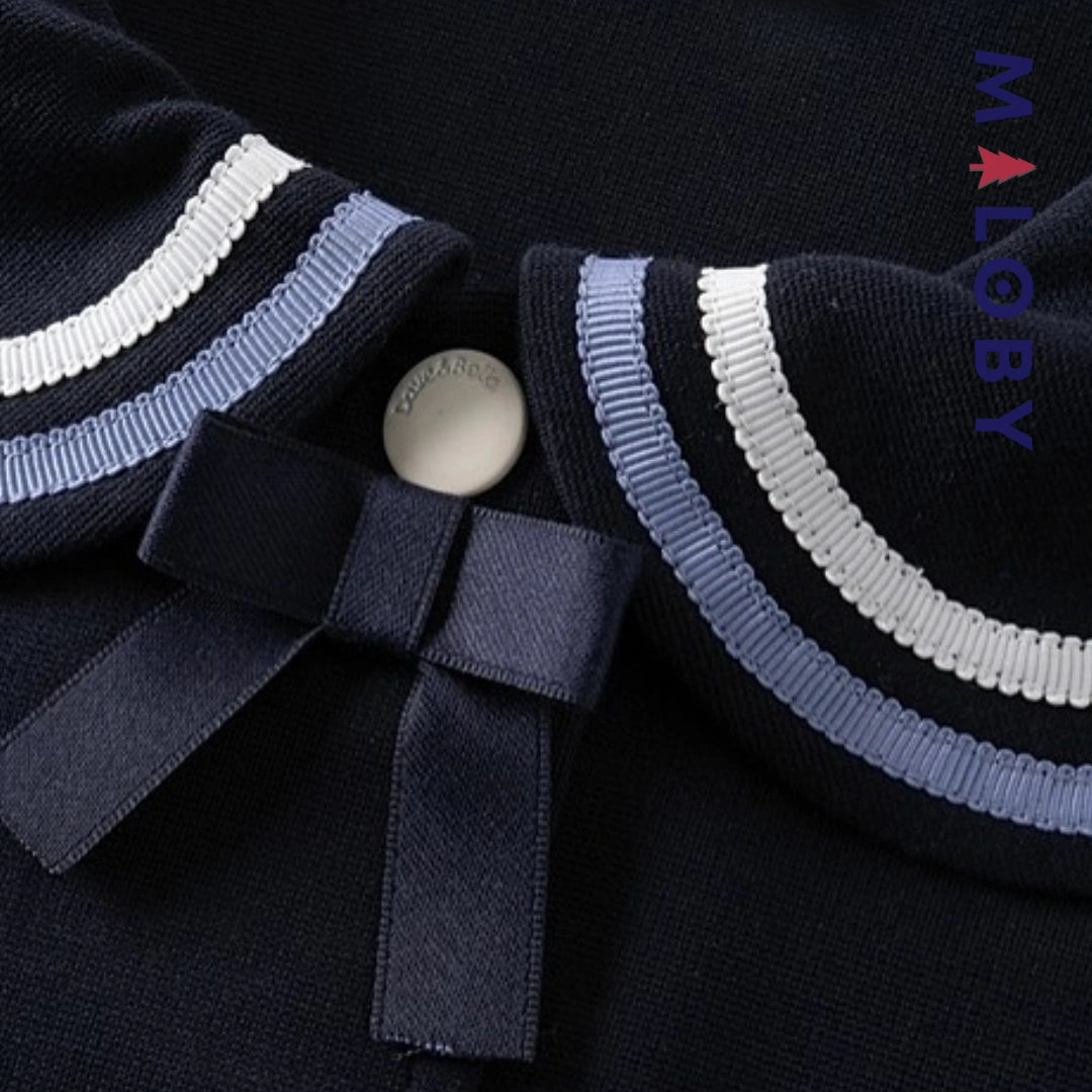 Ensemble habillé Jupon+blouson enfant fille -Marine