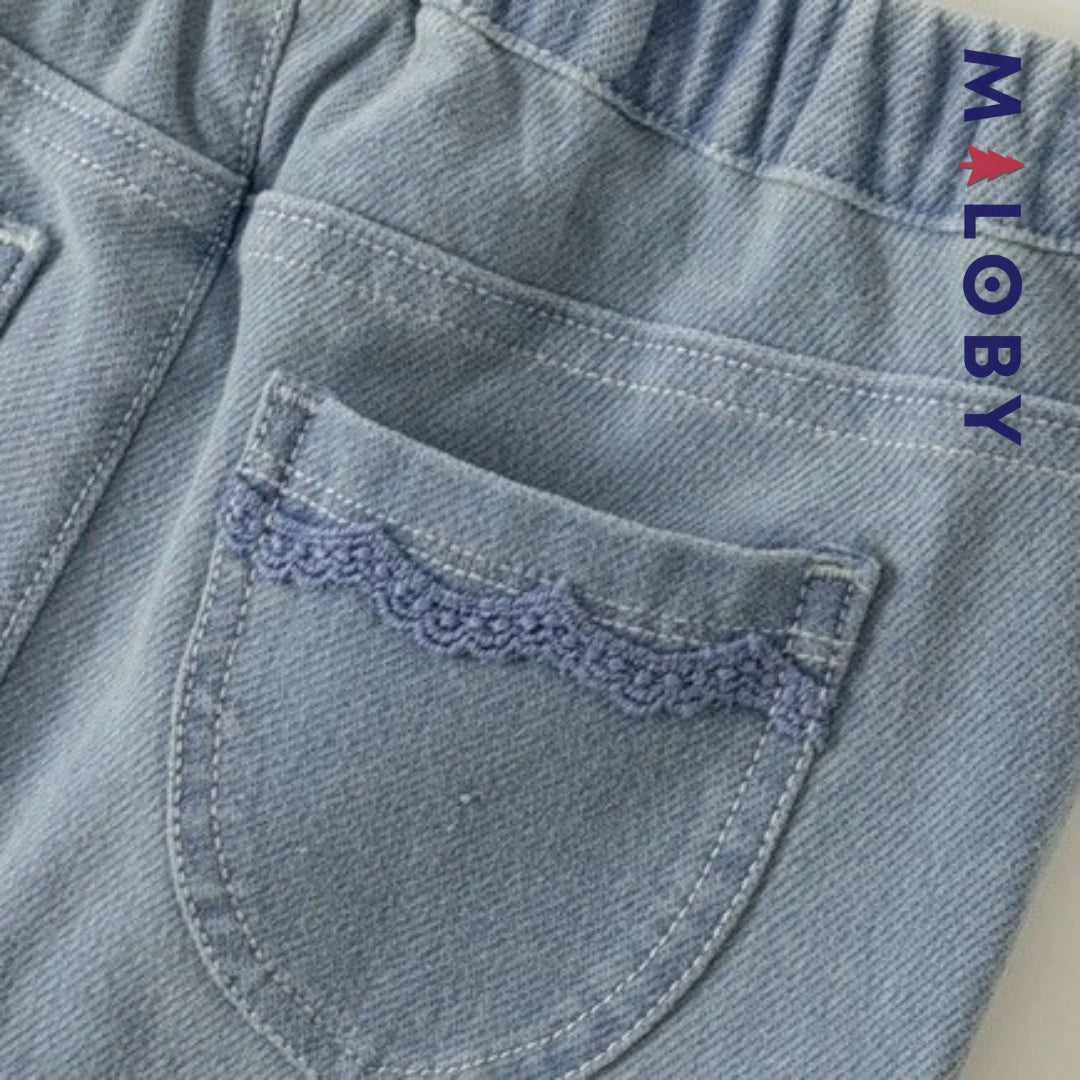 Jean évasé enfant fille longueur chevilles - bleu