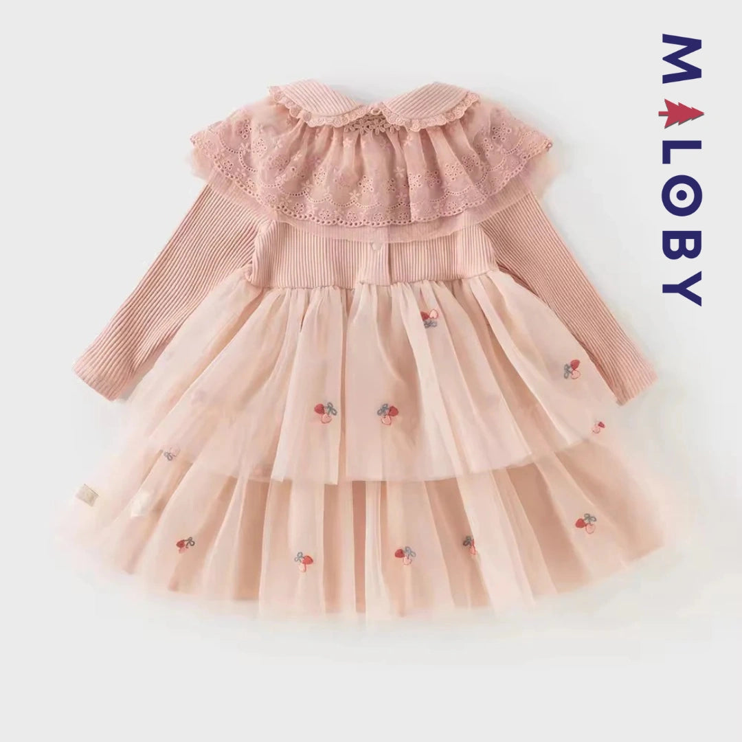 Robe cérémonie style anglais enfant fille -rose