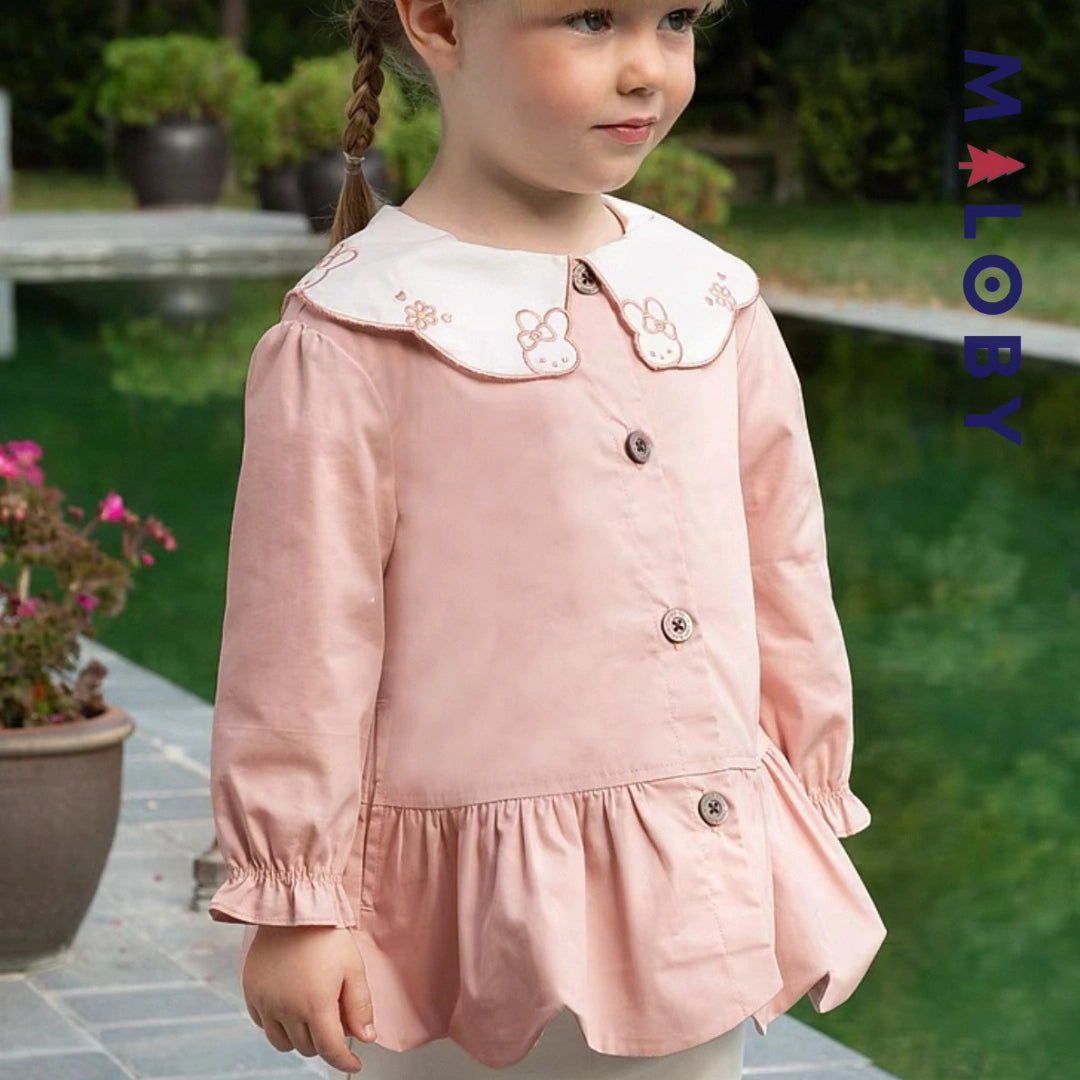 Trench à col fantaisie enfant fille- Rose