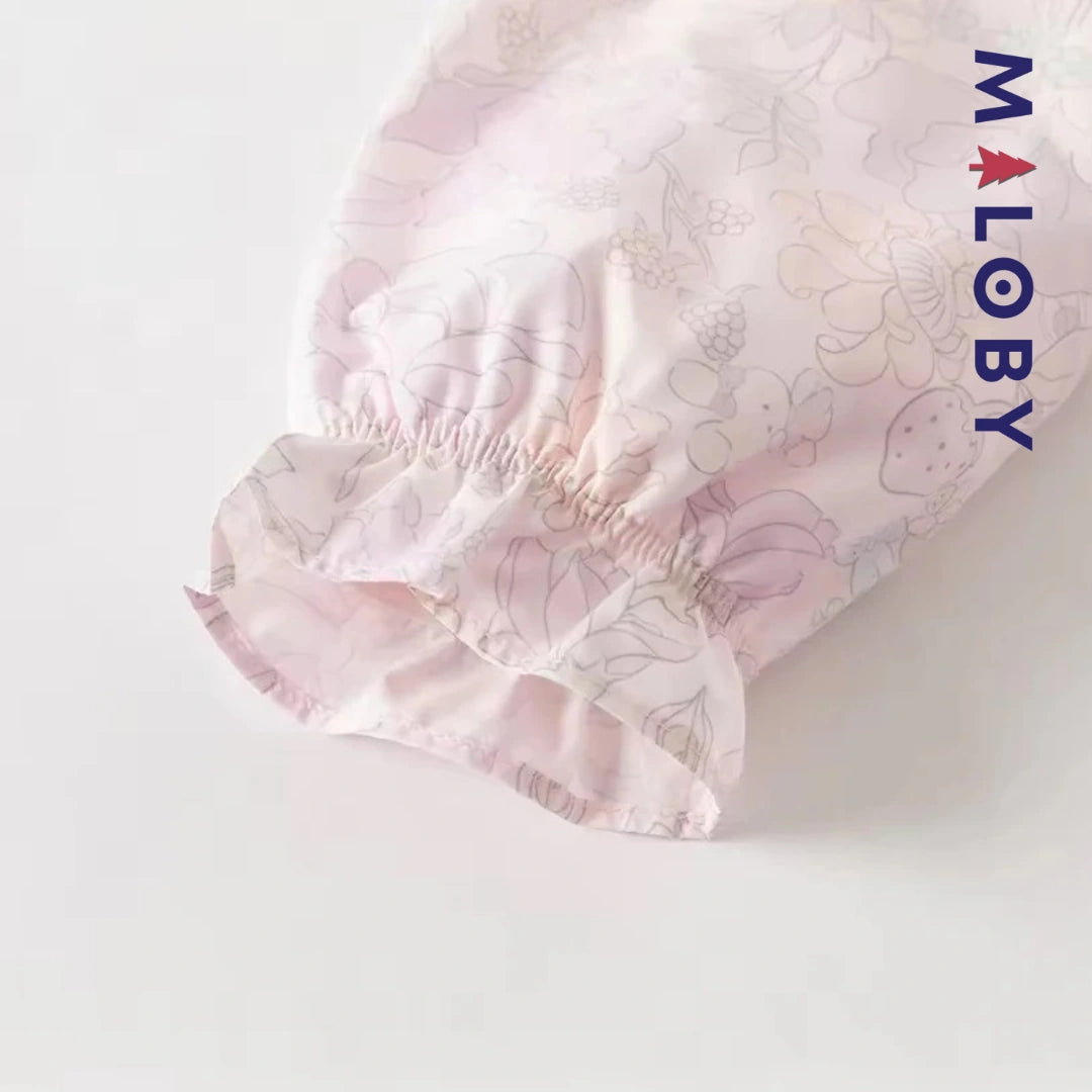 Veste mi-saison imprimé floral enfant fille- Rose