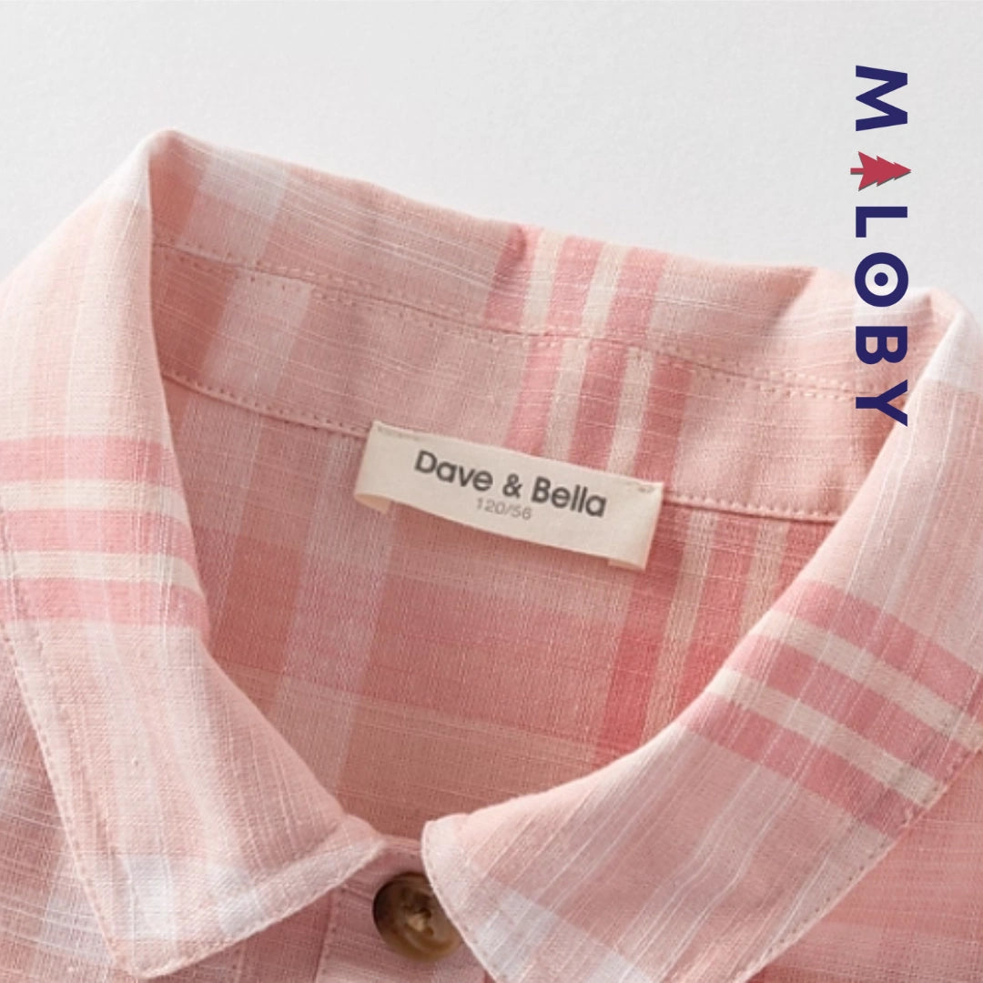 Robe d'Été badge brodé enfant fille - imprimé carreaux