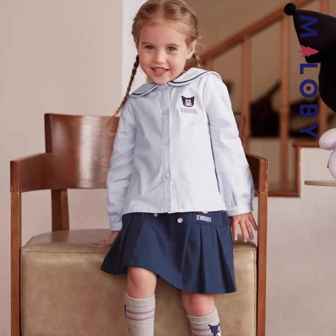 Ensemble habillé Jupon plissé+chemise style kuromi enfant fille -marine