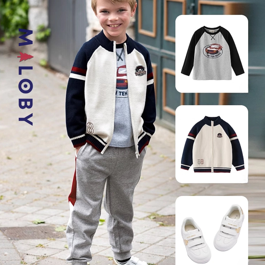 Jogging garçon - gris -robes et ensembles pour filles, bébés et garcons - MALOBY