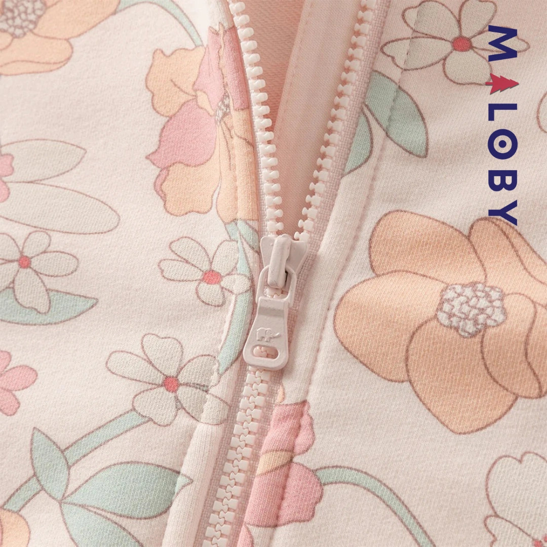 Ensemble jogging 2 pièces motifs fleuris- Rose