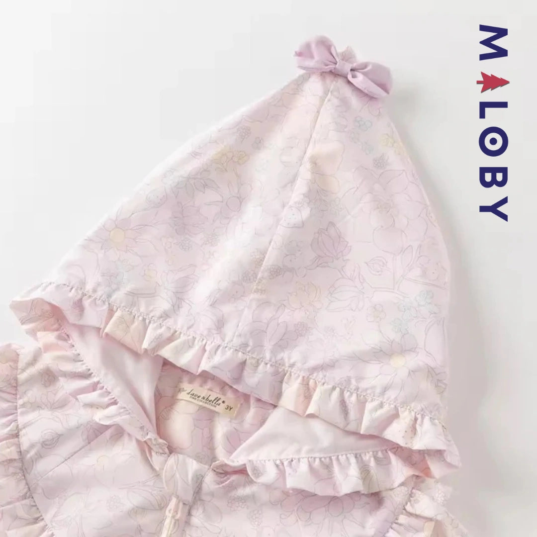 Veste mi-saison imprimé floral enfant fille- Rose