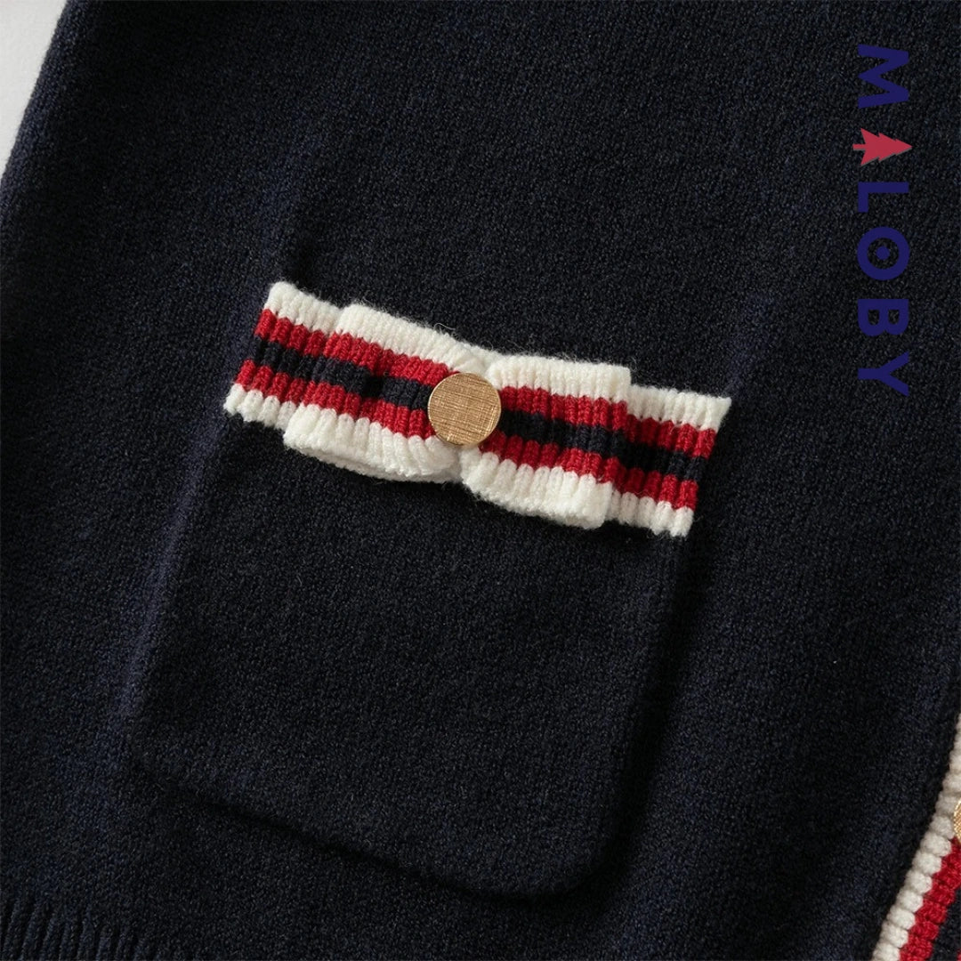 Ensemble jupe + Cardigan enfant fille- marine