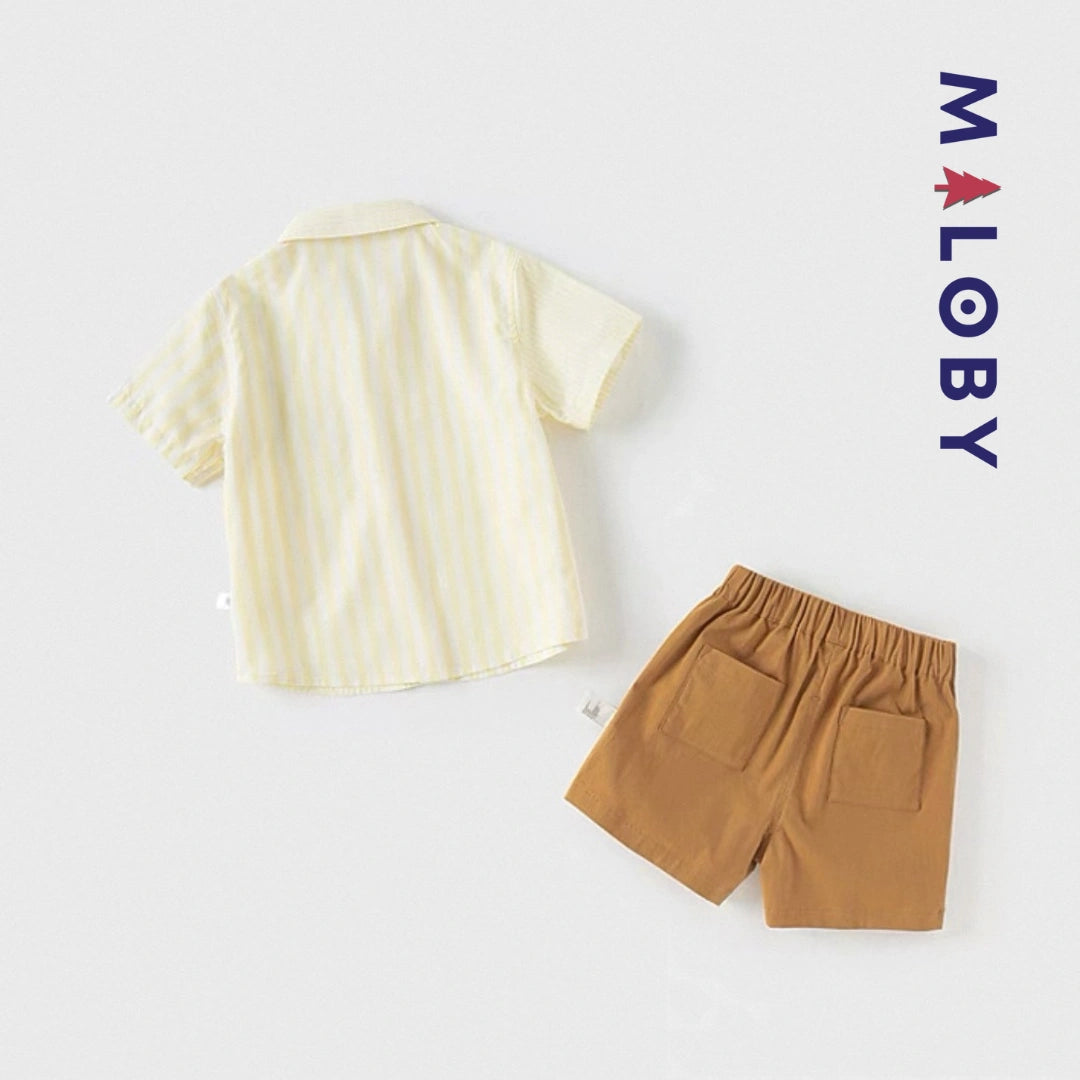 Ensemble Été 2 Pièces chemise+short - Jaune