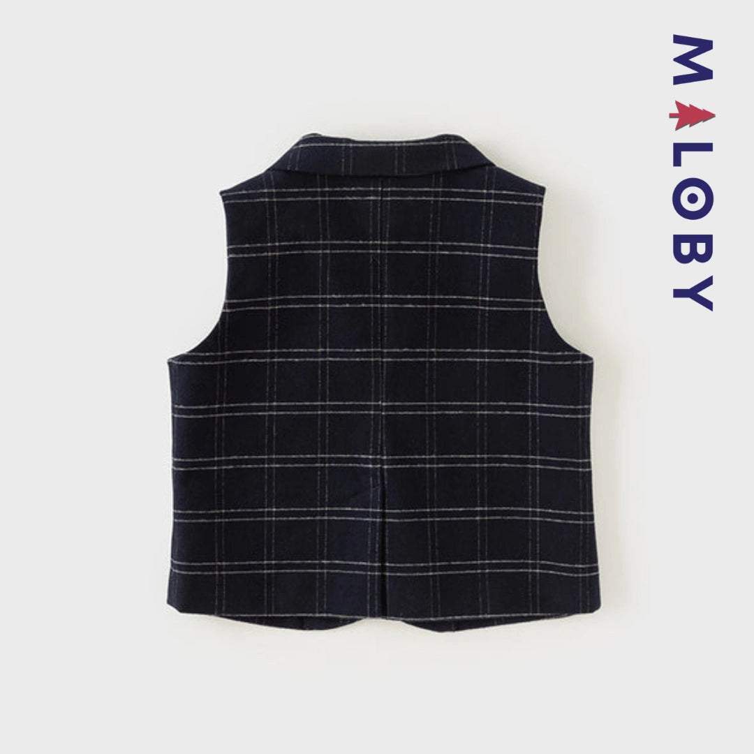 Ensemble cérémonie à carreaux enfant garçon - marine -robes et ensembles pour filles, bébés et garcons - MALOBY
