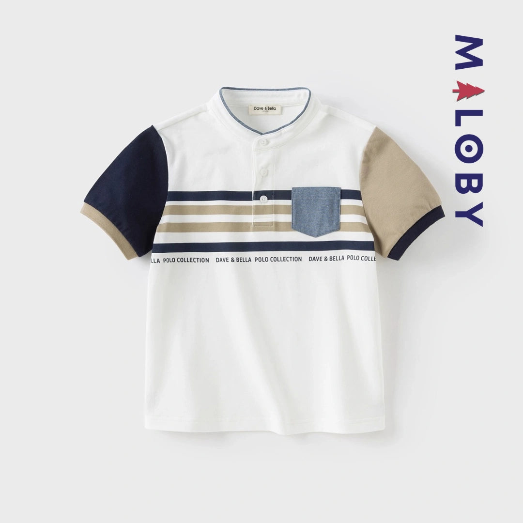 Polo col Mao enfants garçon - Blanc