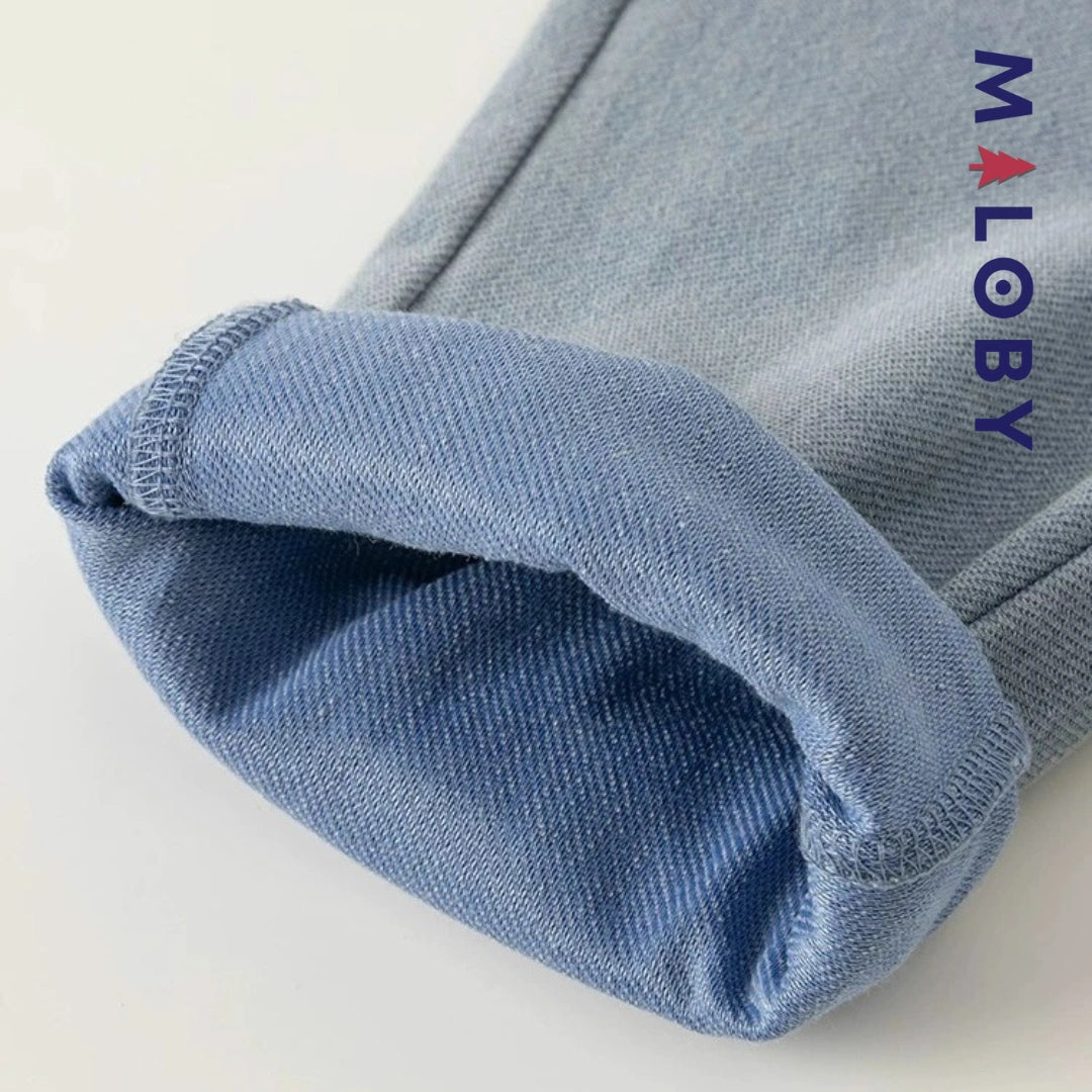 Jean évasé enfant fille longueur chevilles - bleu