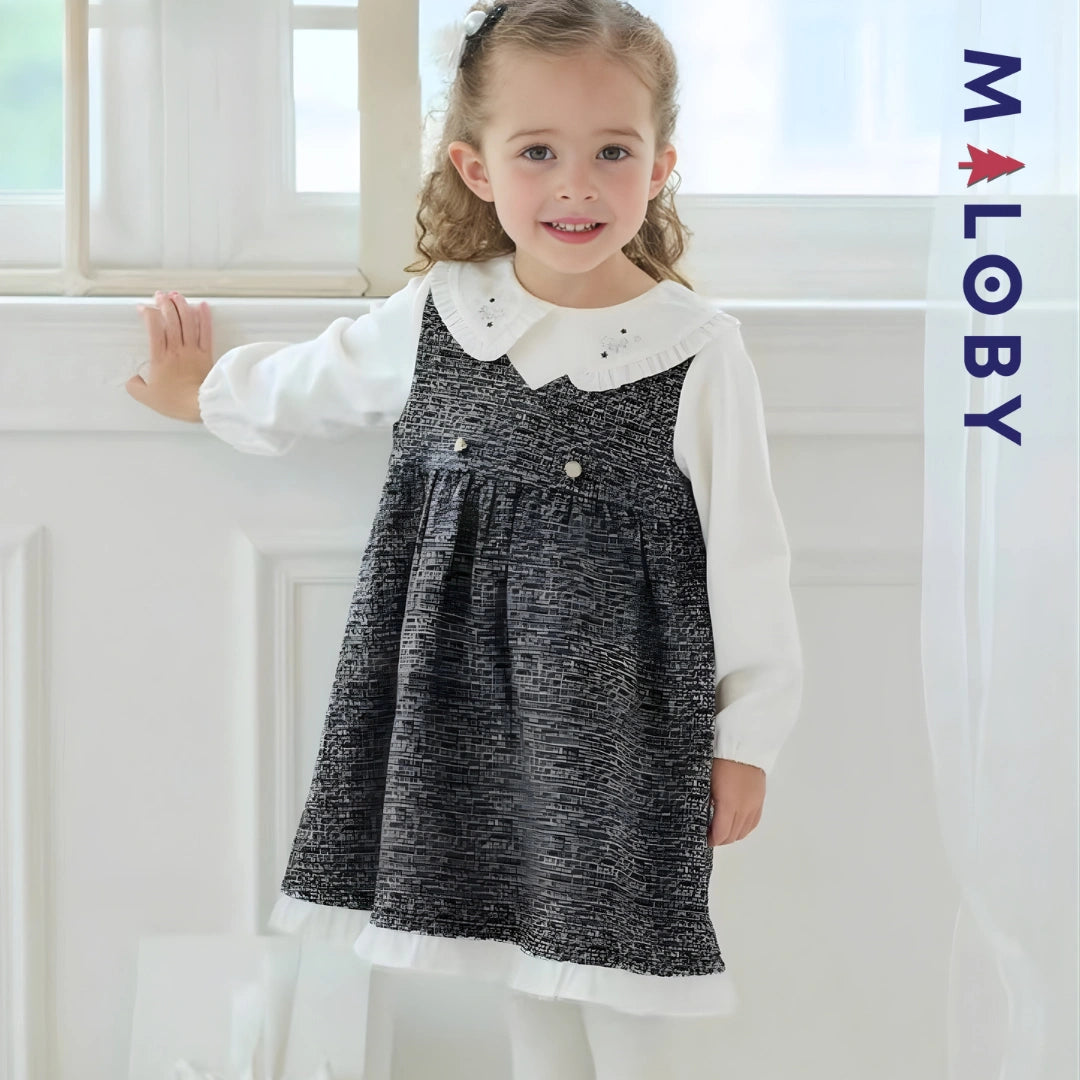 Robe style chanel enfant fille- Marine -robes et ensembles pour filles, bébés et garcons - MALOBY