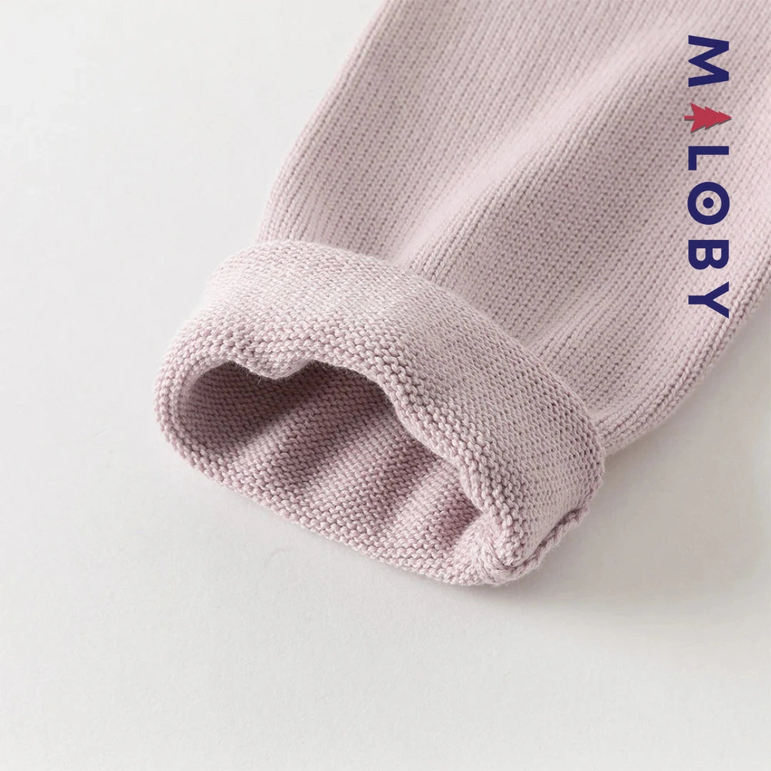 Cardigan à col claudine enfant fille- marine/violet