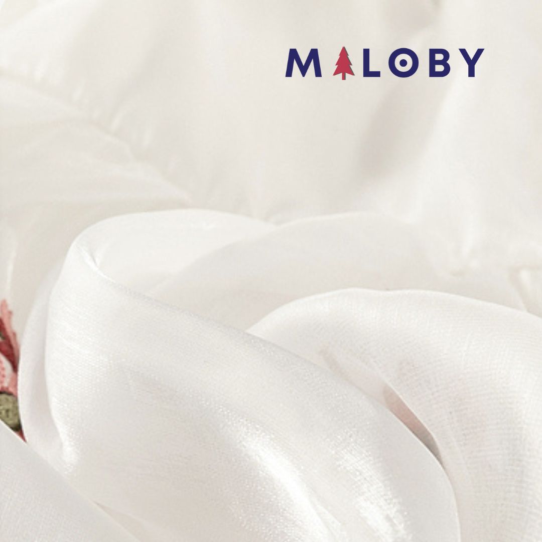 Robe cérémonie brodée enfant fille - Blanc -robes et ensembles pour filles, bébés et garcons - MALOBY