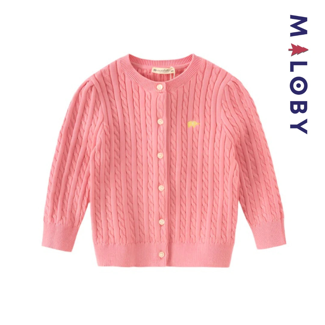 Cardigan basic 100% coton enfant fille