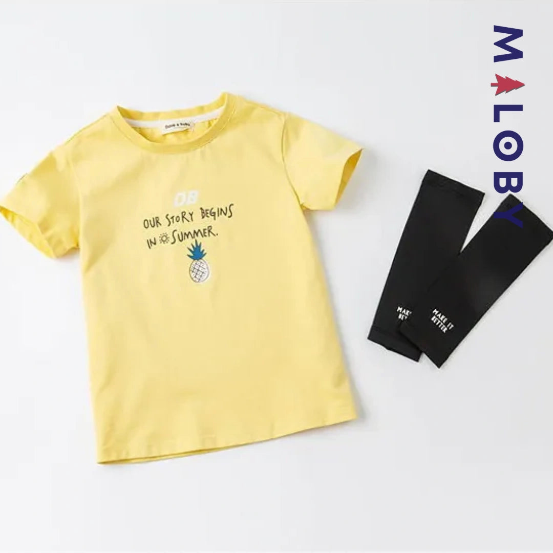 T-shirt deux saisons en pur coton- Garçon -robes et ensembles pour filles, bébés et garcons - MALOBY