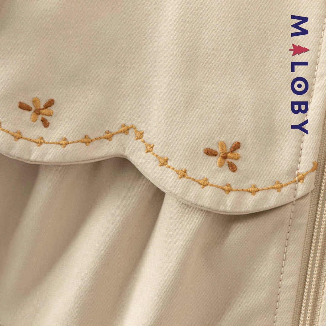 Trench à capuche doublure imprimé -couleur beige -robes et ensembles pour filles, bébés et garcons - MALOBY