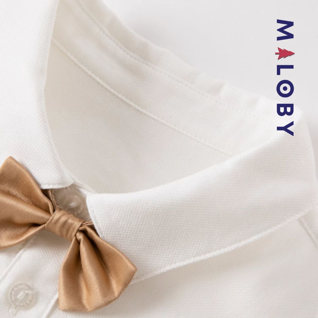 Ensemble habillé Salopette+chemise+noeud -Garçon -robes et ensembles pour filles, bébés et garcons - MALOBY