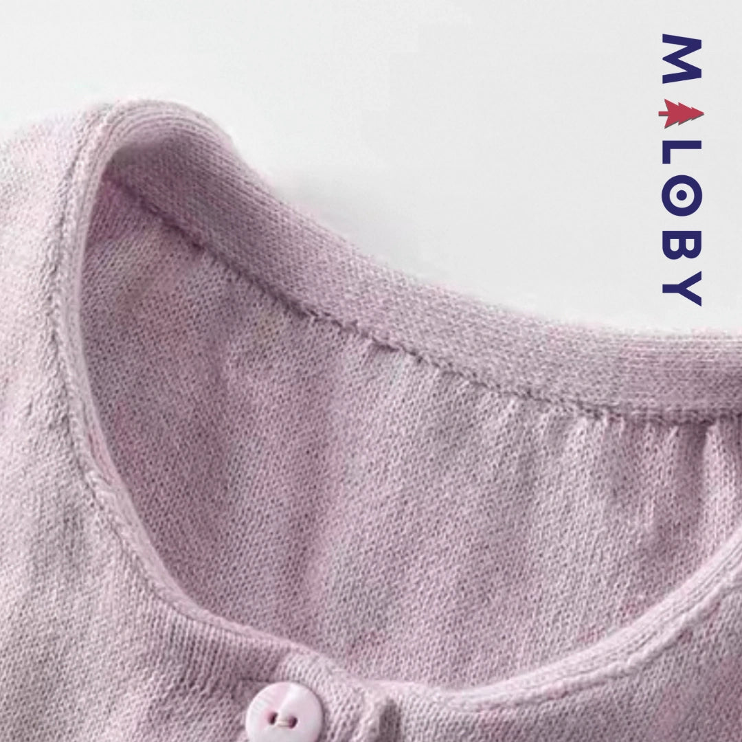 Robe cérémonie bi-matière enfant fille- violet -robes et ensembles pour filles, bébés et garcons - MALOBY