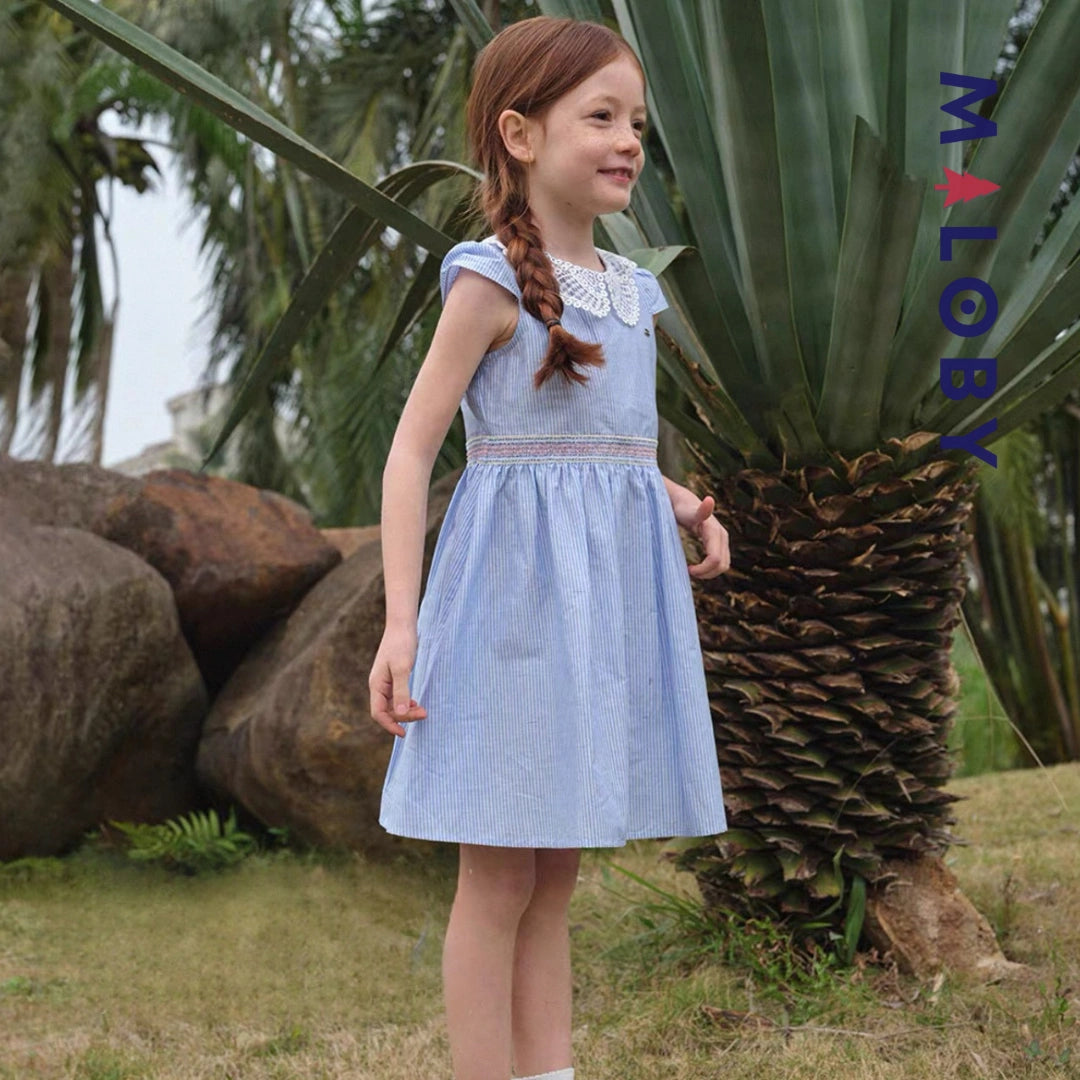 Robe d'été col claudine- Rayée
