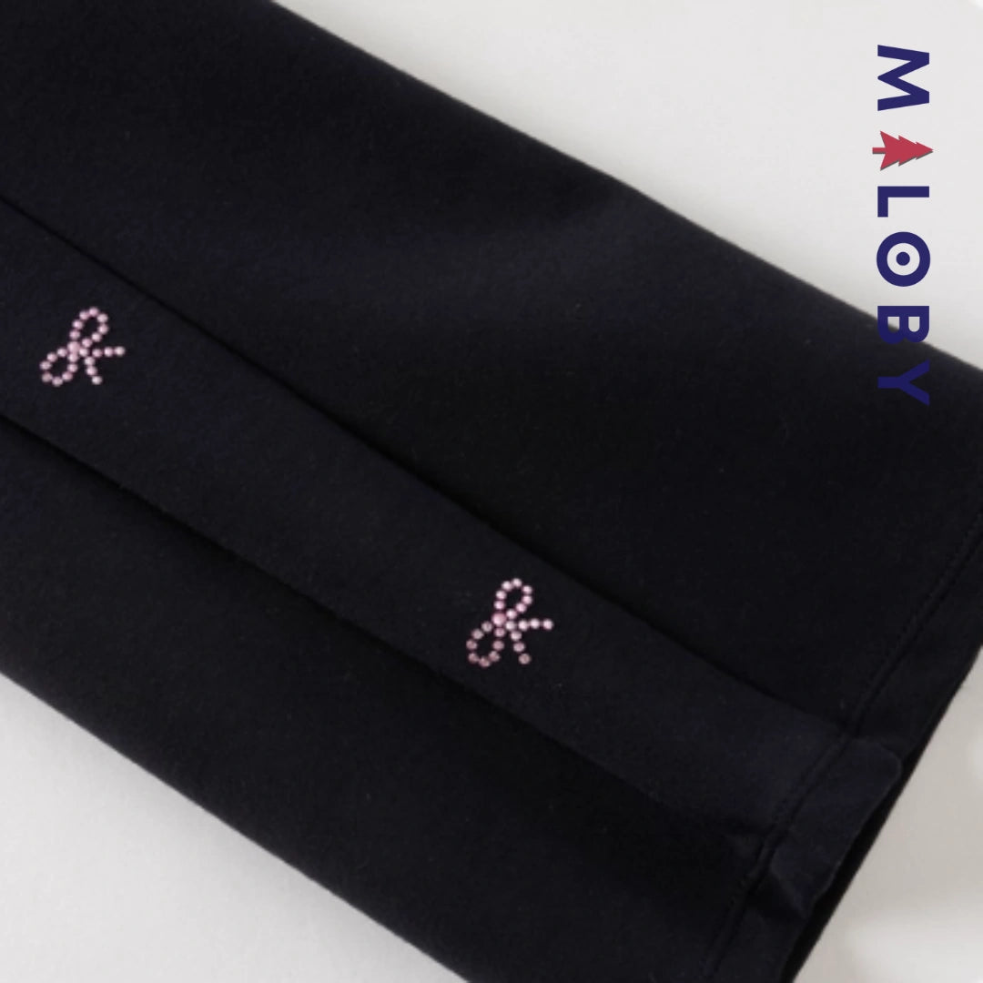 Pantalon évasé longueur chevilles enfant fille- marine