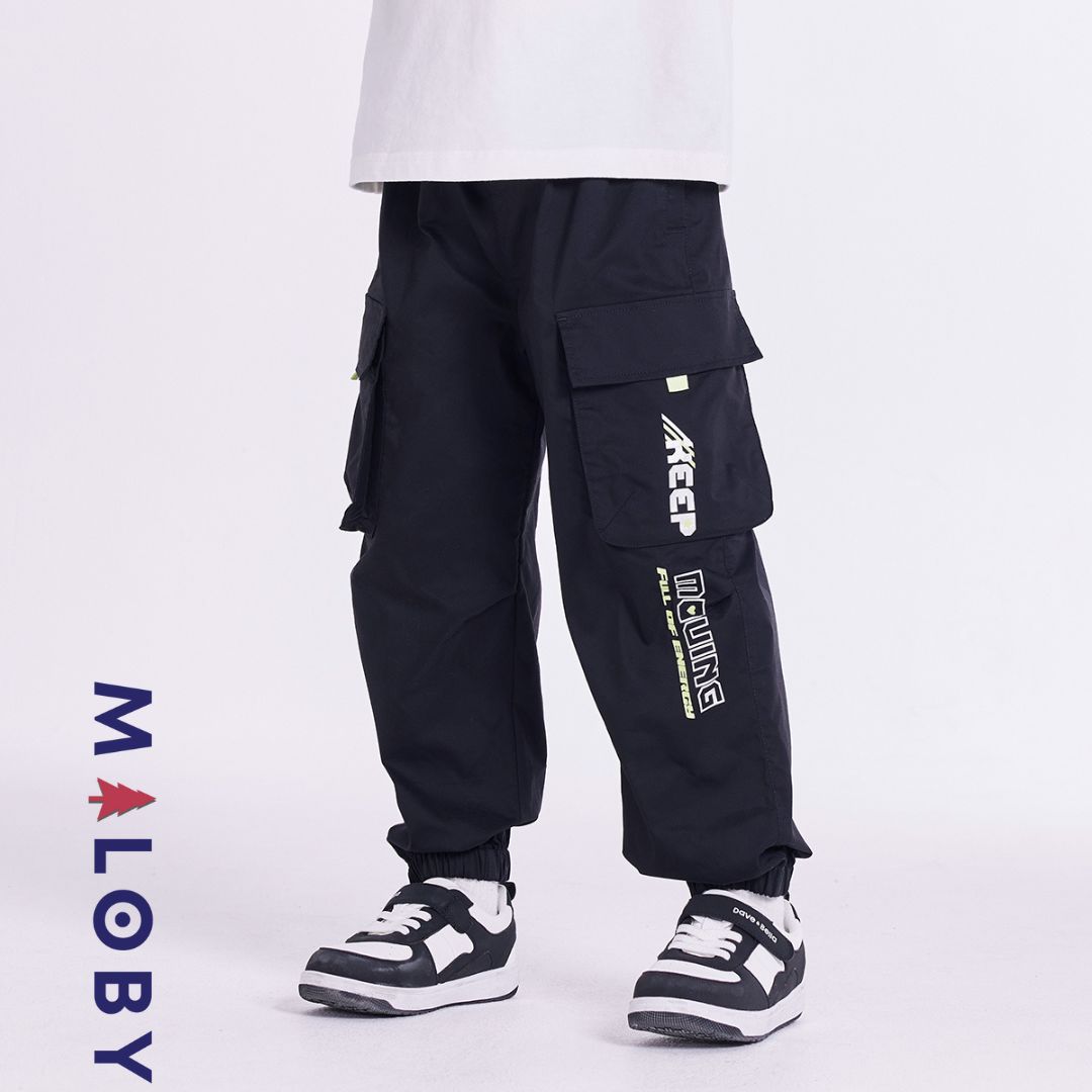 Pantalon battle garçon- Noir -robes et ensembles pour filles, bébés et garcons - MALOBY