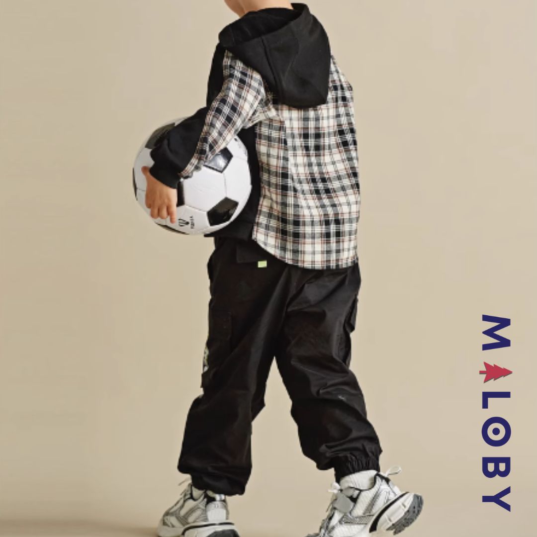 Pantalon battle garçon- Noir -robes et ensembles pour filles, bébés et garcons - MALOBY