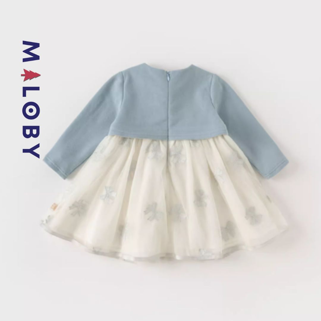 Robe cérémonie avec Boléro integré- Bleu ciel -robes et ensembles pour filles, bébés et garcons - MALOBY