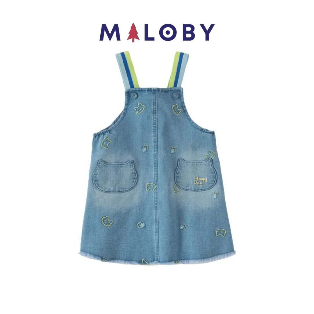 Robe salopette en jean fille -robes et ensembles pour filles, bébés et garcons - MALOBY