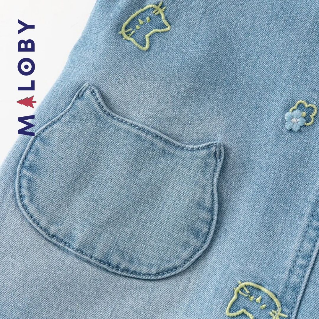 Robe salopette en jean fille -robes et ensembles pour filles, bébés et garcons - MALOBY