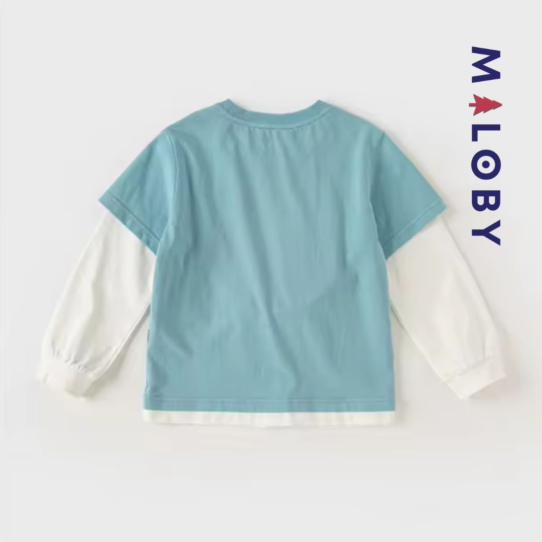 T-shirt doubles manches garçon - bleu -robes et ensembles pour filles, bébés et garcons - MALOBY