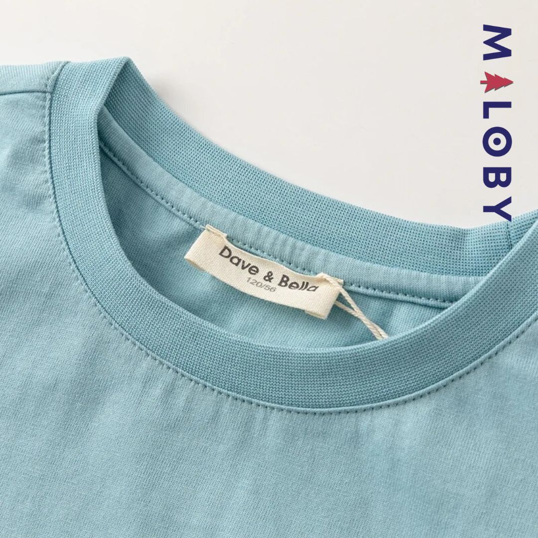 T-shirt doubles manches garçon - bleu -robes et ensembles pour filles, bébés et garcons - MALOBY
