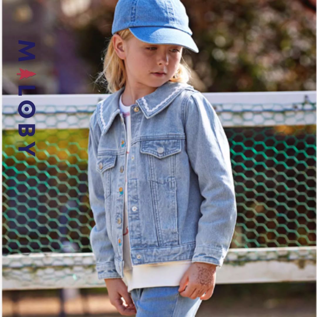 Veste en Jean brodée- Fille -robes et ensembles pour filles, bébés et garcons - MALOBY