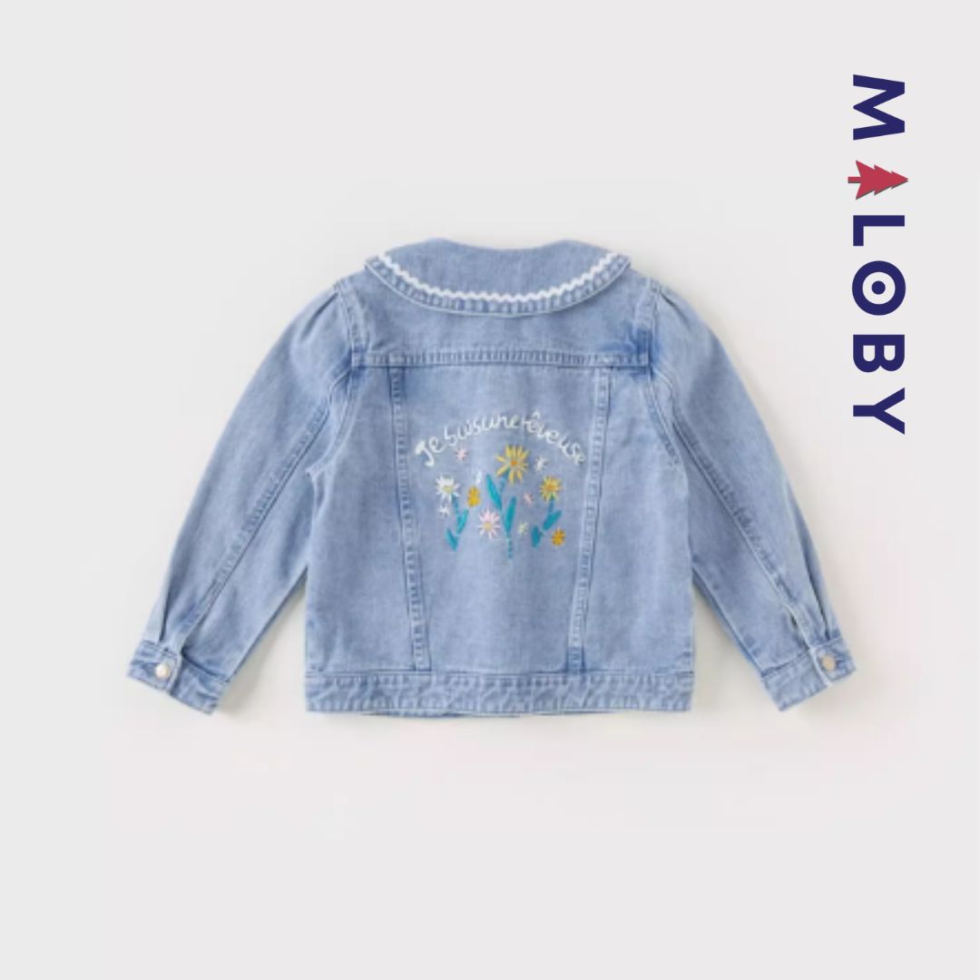 Veste en Jean brodée- Fille -robes et ensembles pour filles, bébés et garcons - MALOBY