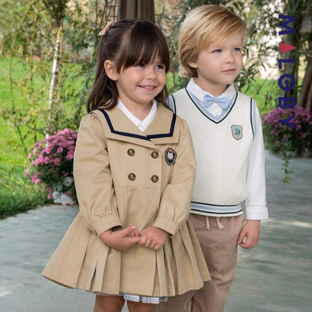Trench col marin beige pour fille, parfait pour les occasions spéciales et le quotidien.