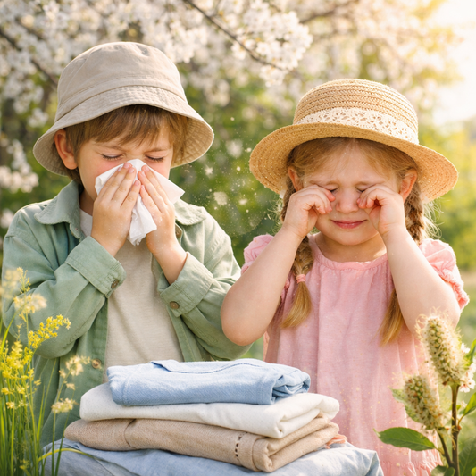 Enfants et Allergies de Printemps. Comment les Protéger Naturellement et Bien les Habiller