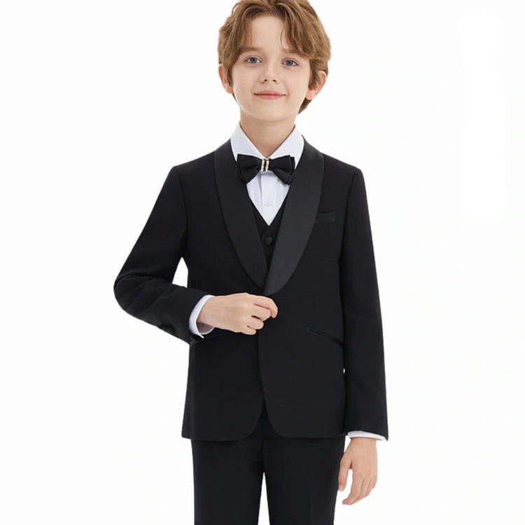 Costume cérémonie 5 pièces enfant Garçon -Noir -robes et ensembles pour filles, bébés et garcons - MALOBY