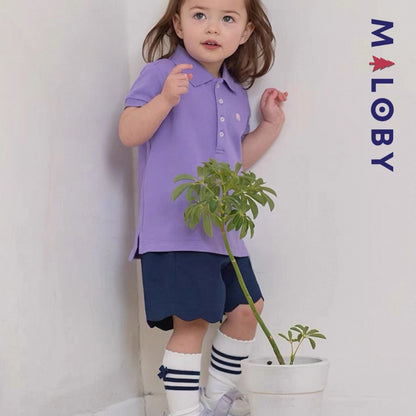 T-shirt polo d'Eté manches courtes enfant fille -Rose/Violet