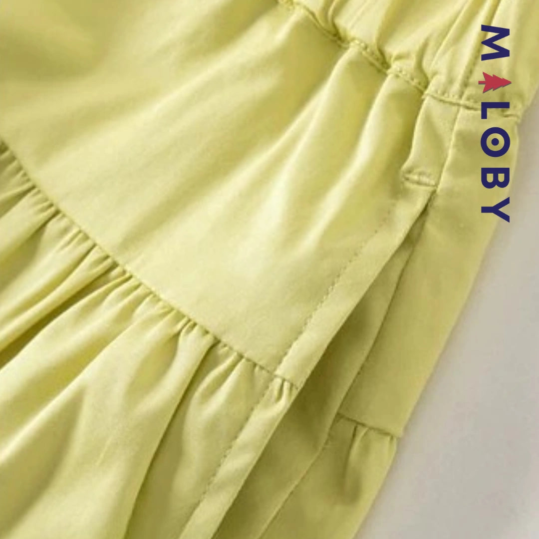 Ensemble  d'été chemise+short enfant fille -Rose orange
