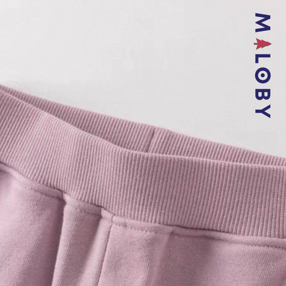 Ensemble jogging 2 pièces motifs fleuris enfant fille- Rose Bonbon -robes et ensembles pour filles, bébés et garcons - MALOBY