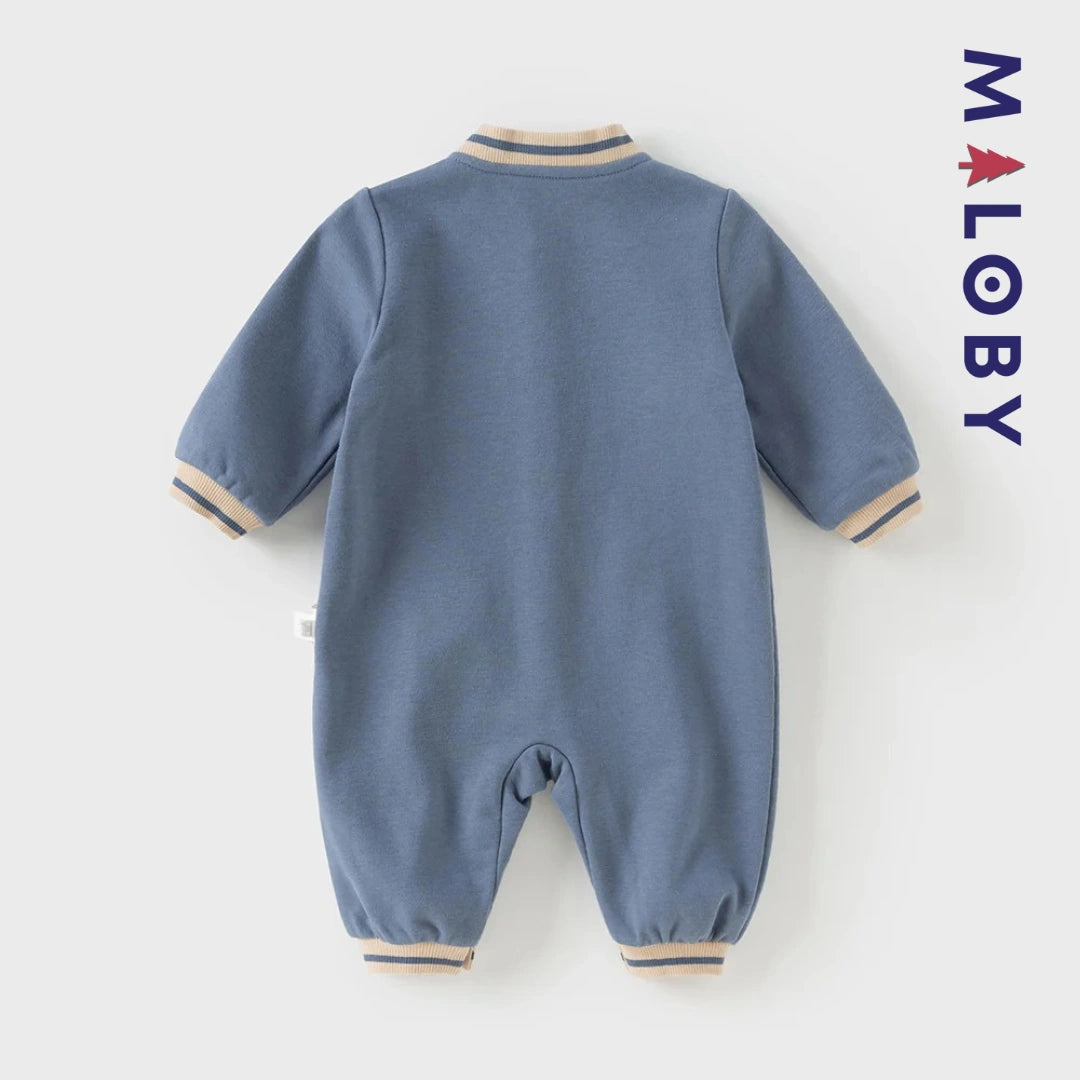 Combinaison longue en molleton enfant garçon - Gris bleu