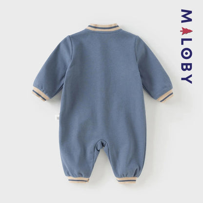 Combinaison longue en molleton enfant garçon - Gris bleu