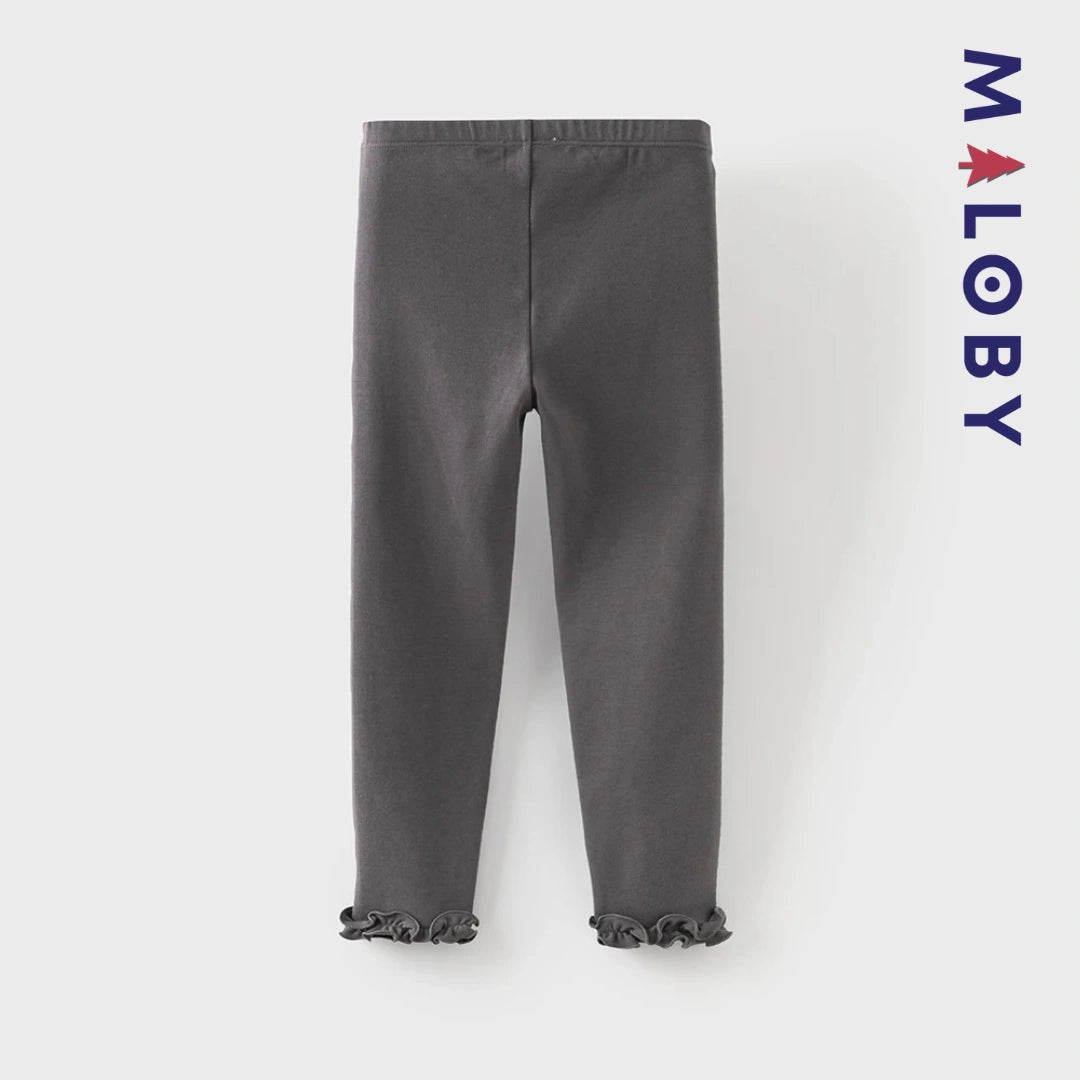Legging à volants enfant fille - blanc/gris -robes et ensembles pour filles, bébés et garcons - MALOBY