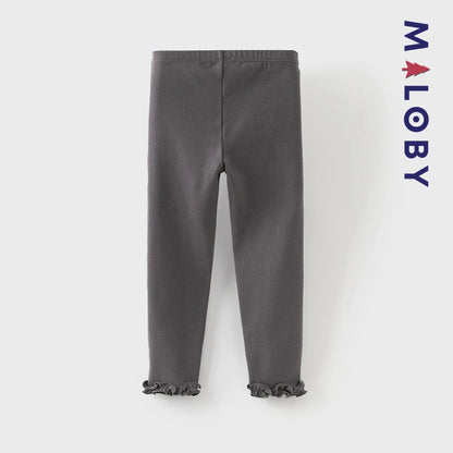 Legging à volants enfant fille - blanc/gris -robes et ensembles pour filles, bébés et garcons - MALOBY