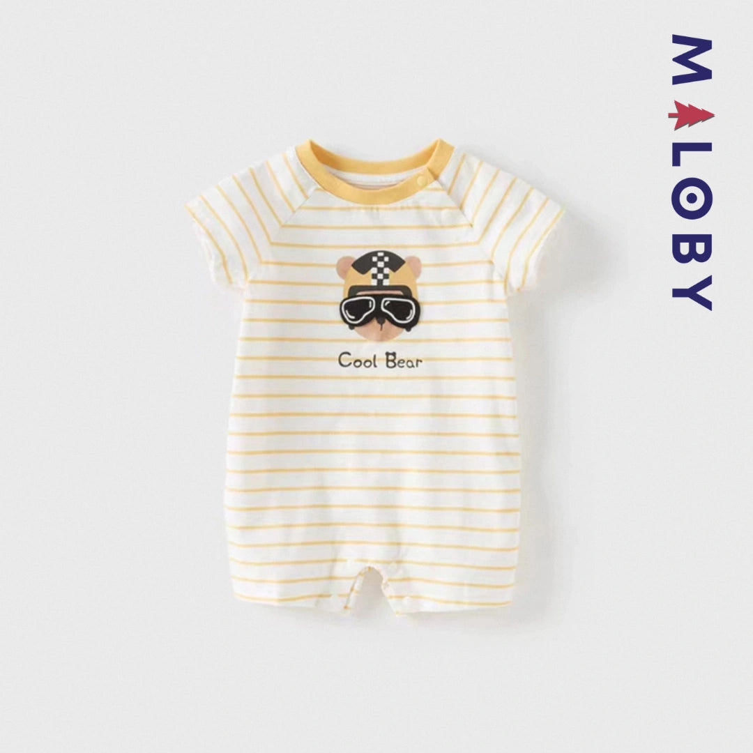 Combinaison rayé motif fantaisie Bébé garçon -Jaune