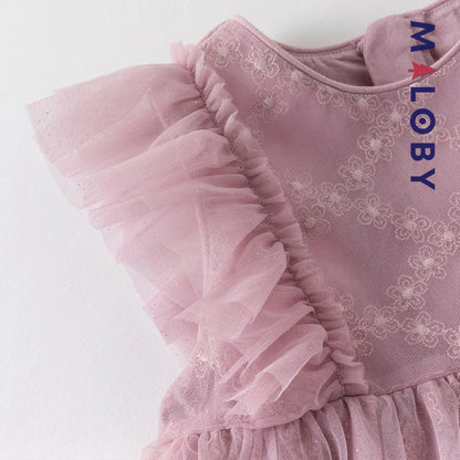 Ensemble Robe+sac pour cérémonie volontée en tulle - violet -robes et ensembles pour filles, bébés et garcons - MALOBY