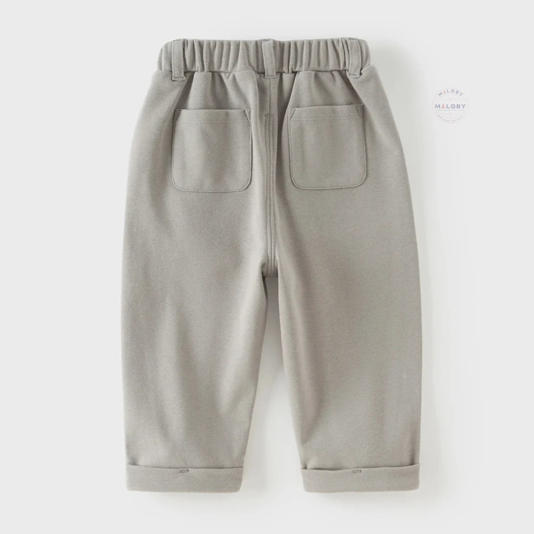 Pantalon cargo poches plaquées enfant garçon gris, vêtement enfant maroc - MALOBY
